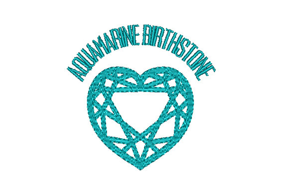 Aquamarine Birthstone Faceted Heart