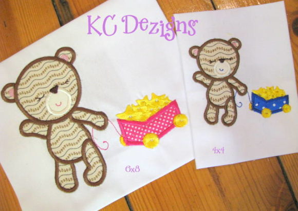 Baby Girl Bear with Cart of Stars Embroidery Review