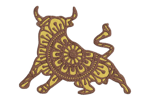 Bull Zodiac Taurus Mandala Style: A Standout Embroidery Design for Craft Fairs