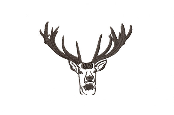 Deer Head Black Silhouette Embroidery Design Review