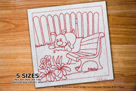 Dog in the Garden Redwork Design Review