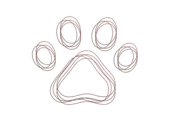 Dog Paw Scribble Stitch: A Versatile Embroidery Design for Personalized Gifts
