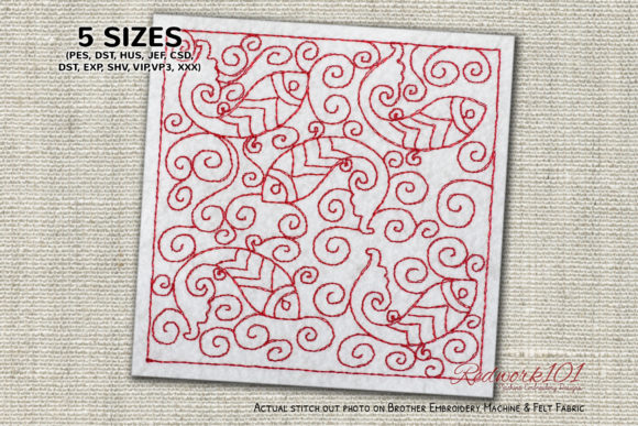 Fish Pattern Design Redwork Review for Business Embroidery