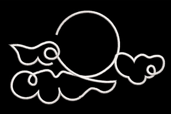 Minimalistic One Line Clouds and Sun Embroidery Review