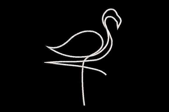 Minimalistic One Line Flamingo Review for Seasonal Embroidery