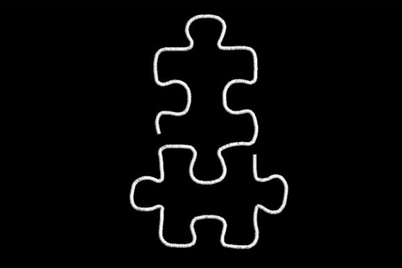 Minimalistic One Line Puzzle for Embroidery Projects