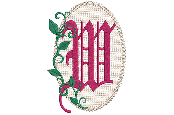 Olde English Monogram Letter W for Embroidery Projects