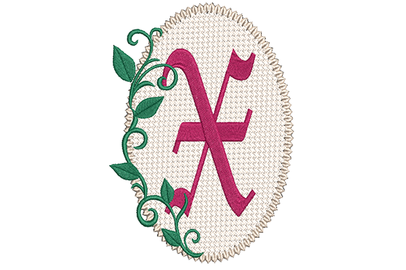 Olde English Monogram Letter X for Seasonal Embroidery Projects