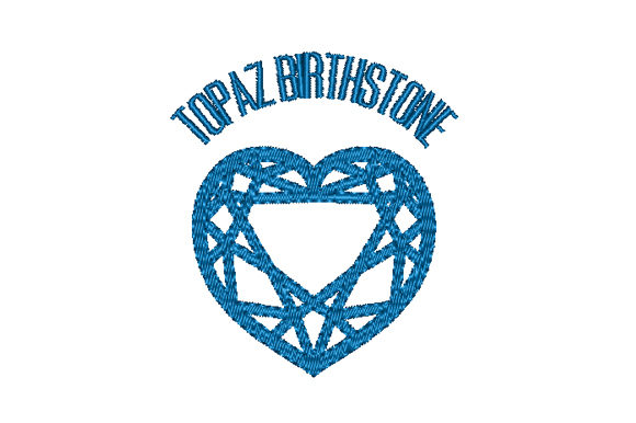 Topaz Birthstone Faceted Heart
